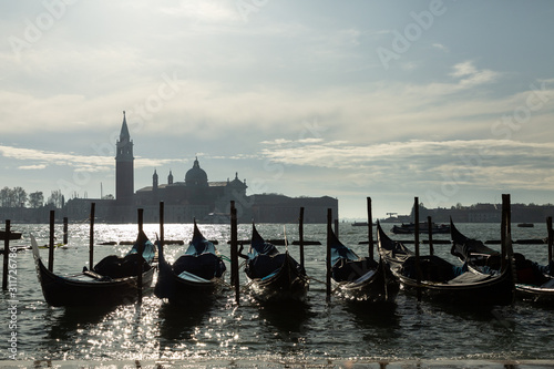 view of gondolas in Venice looking toward the island of Giudecca © lindacaldwell