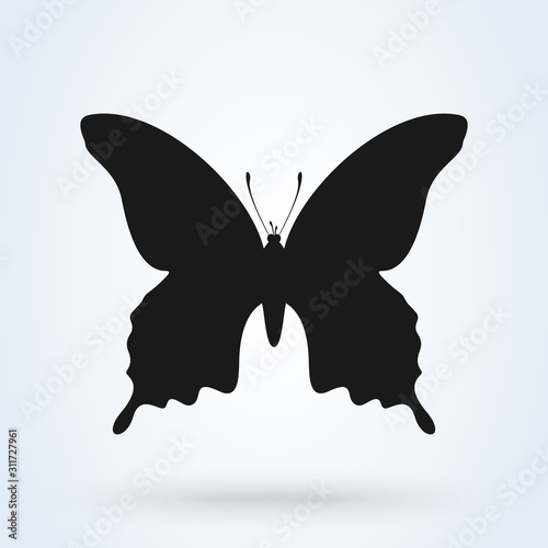 butterfly silhouette beautiful  Simple vector modern icon design illustration.