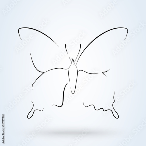 butterfly line beautiful vector, Simple modern icon design illustration.
