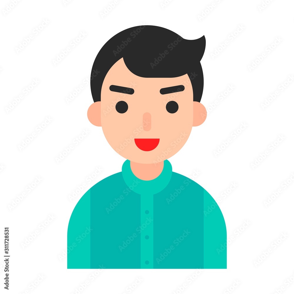Muslim avatar vector, Muslim people flat icon