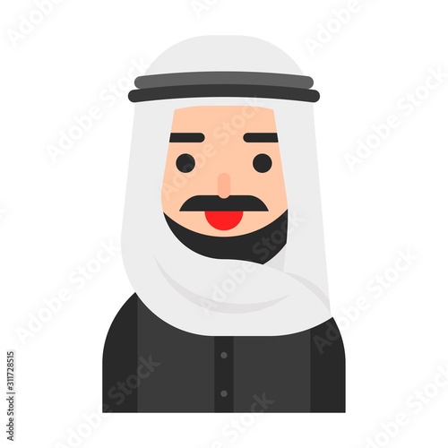 Muslim avatar vector, Muslim people flat icon