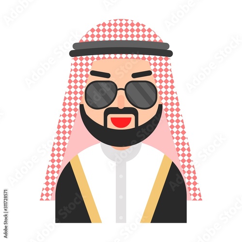 Muslim avatar vector, Muslim people flat icon