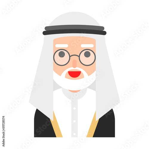 Muslim avatar vector, Muslim people flat icon