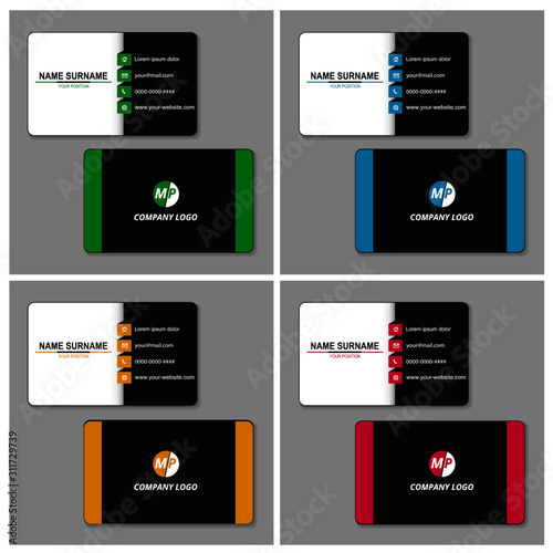 Business card design vector simple identity