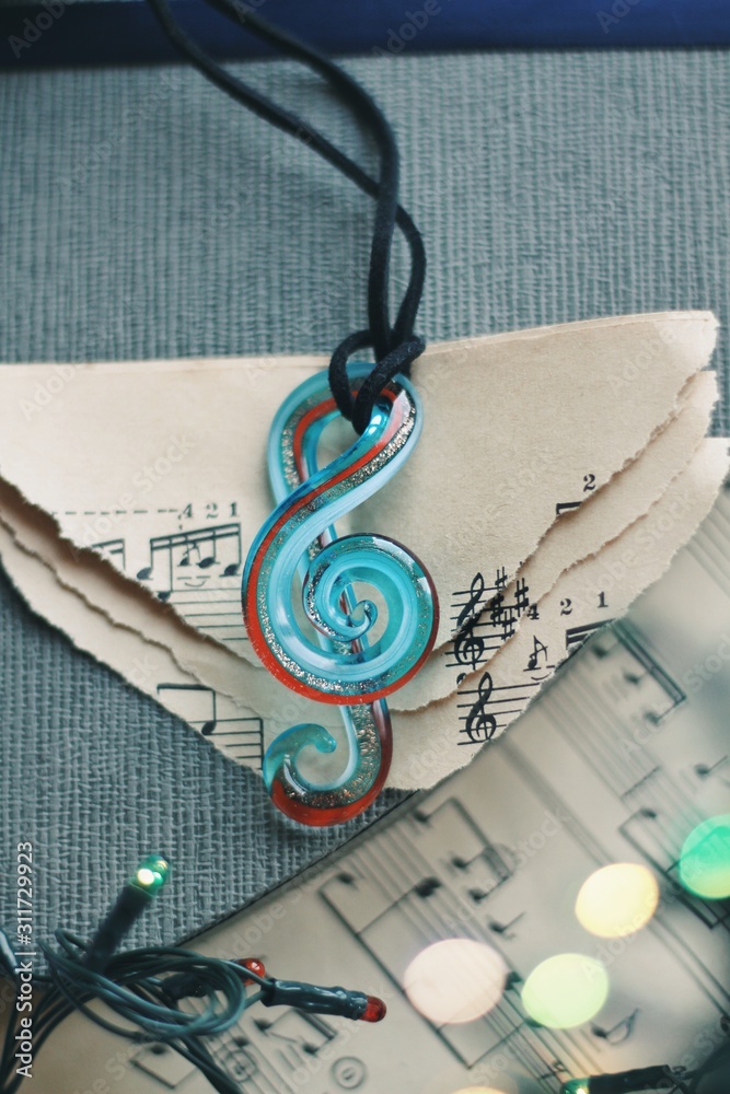 Jewelry composition on interior background with bokeh