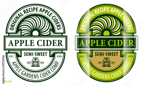 Obraz na plátne Apple cider label template