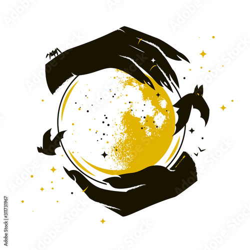 Crystal ball in female hands
