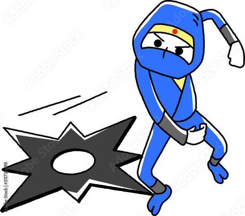 手裏剣を投げる忍者のイラスト Stock ベクター Adobe Stock