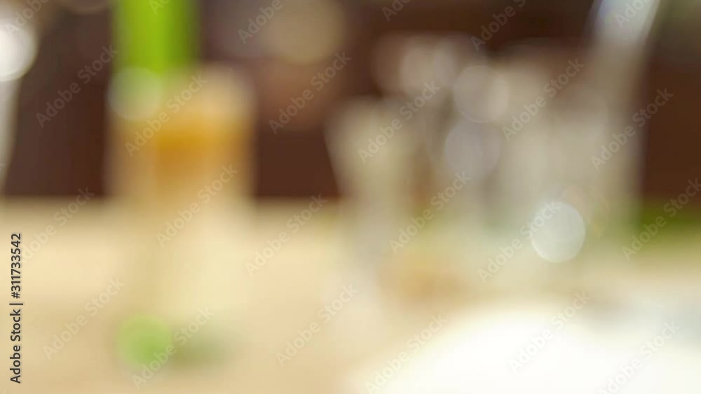 Ice Latte with Pandan Leaves - Pull Focus Ice Latte with Pandan Leaves - Pull Focus