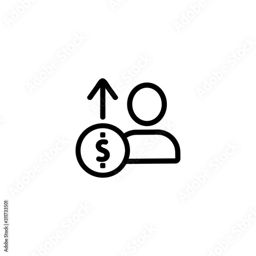 affiliated business icon vector. A thin line sign. Isolated contour symbol illustration