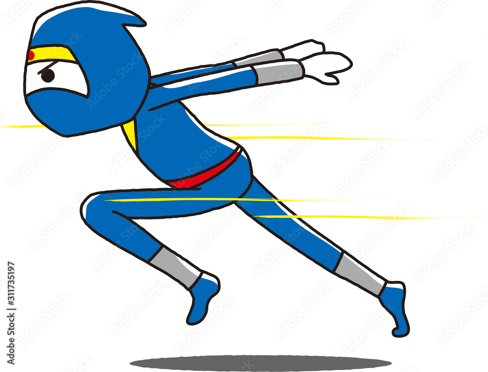 忍者走りをする忍者のイラスト Stock Illustration Adobe Stock