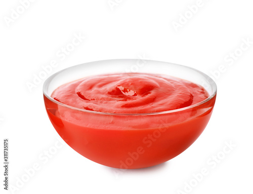 Wallpaper Mural Tasty tomato sauce in glass bowl isolated on white Torontodigital.ca