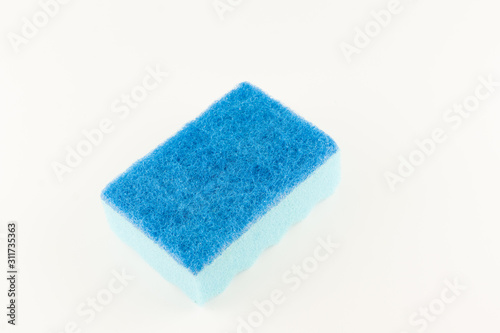 foam rubber sponges isolated on a white background for washing dishes