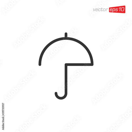 Umbrella Icon Logo Design Illustration