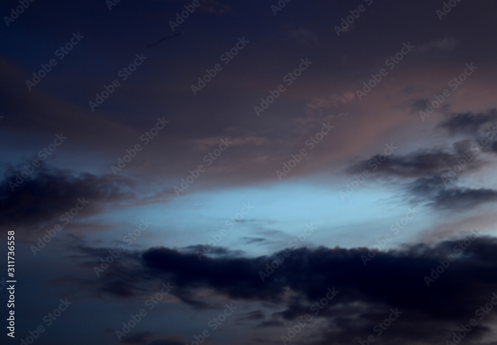 Beautiful sunset sky with clouds. Abstract sky.