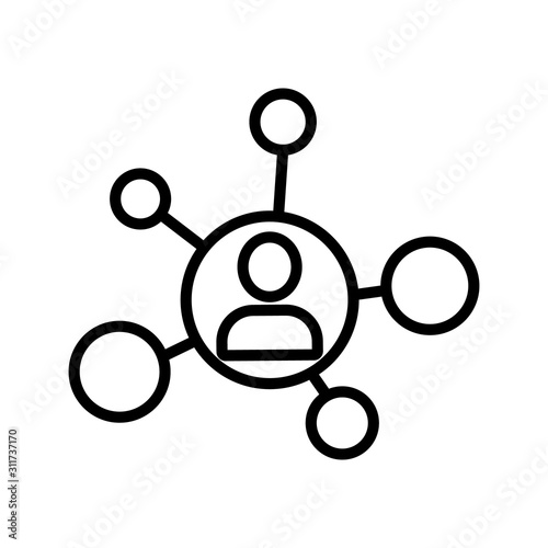 affiliated business icon vector. A thin line sign. Isolated contour symbol illustration