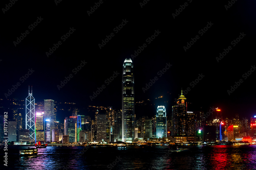 Hong Kong Victoria Harbor night view, Hong Kong, China