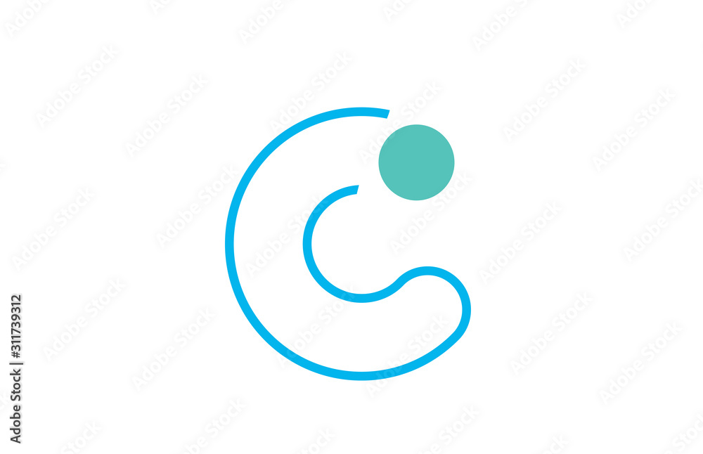 letter c logo line alphabet design icon in blue and green for business with dot letter c logo line alphabet design icon in blue and green for business with dot