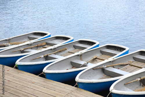 Wallpaper Mural Kyoto, Japan - November 26, 2019: Blue boat at Arashiyama area in Kyoto, Japan Torontodigital.ca