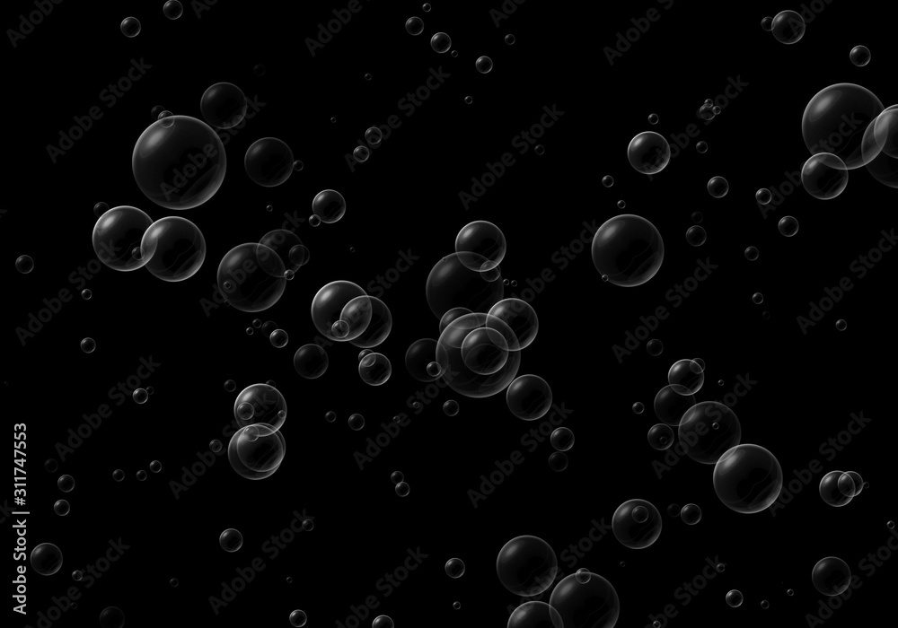 White bubble on black background 01