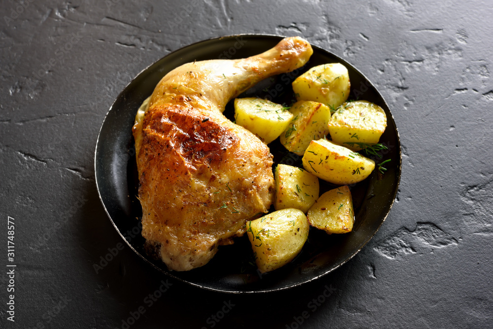 Baked chicken leg with potato Baked chicken leg with potato