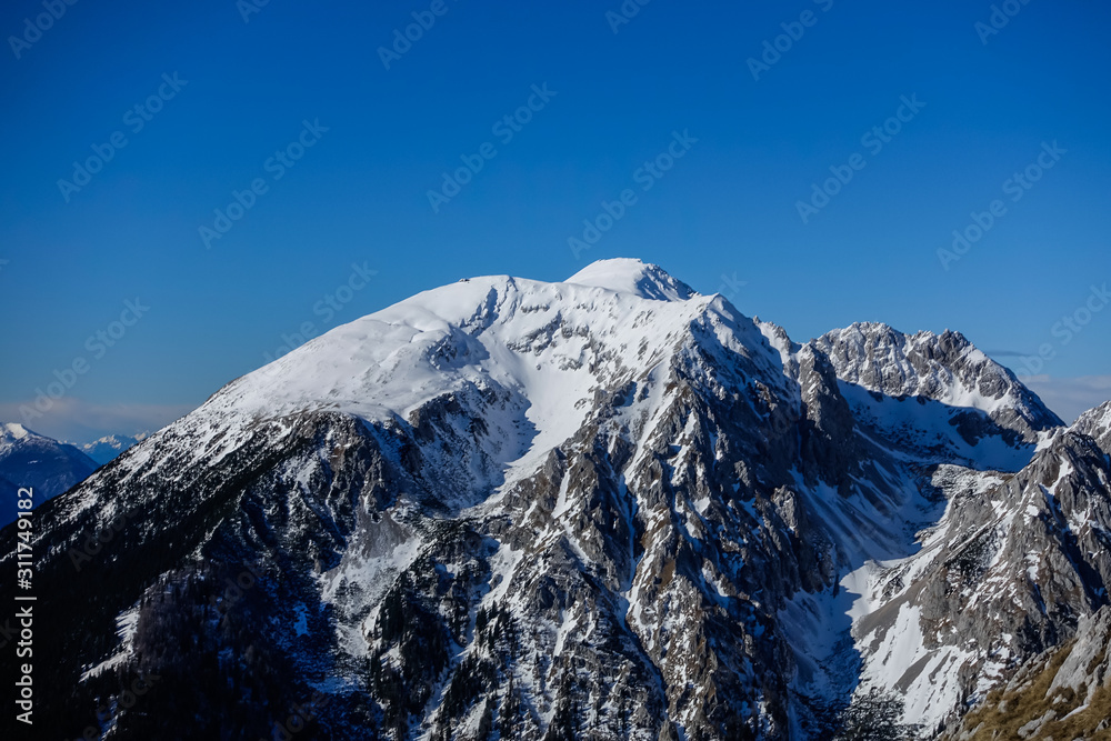 Mountains in winter, Stol, Karawanks Slovenia