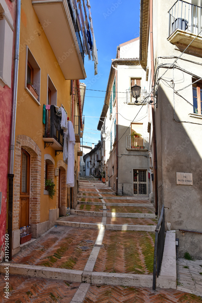 Campobasso, Italy, 12/24/2019. A day of vacation spent in the alleys and buildings of a medieval city