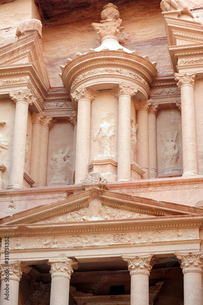 Obraz premium Jordan , Petra travel destination and one of seven wonders and UNESCO World Heritage site