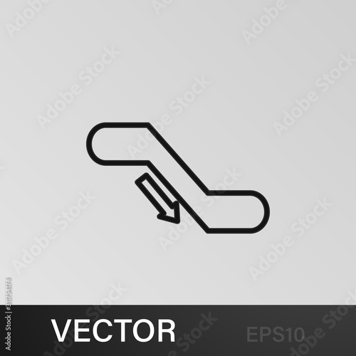 escalator down icon. Stairs in our life Icon. Premium quality graphic design. Signs, symbols collection, simple icon for websites, web design, mobile app
