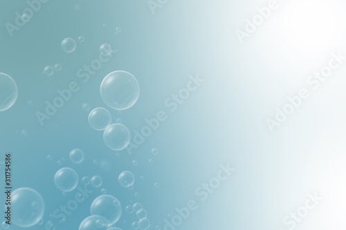 Left Soap bubbles background