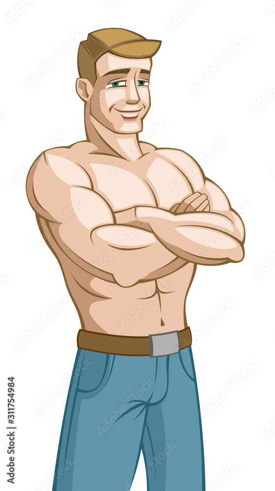 Fototapeta premium Strong man on a white background