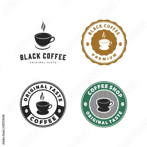 set of vintage coffee logo, icon and template