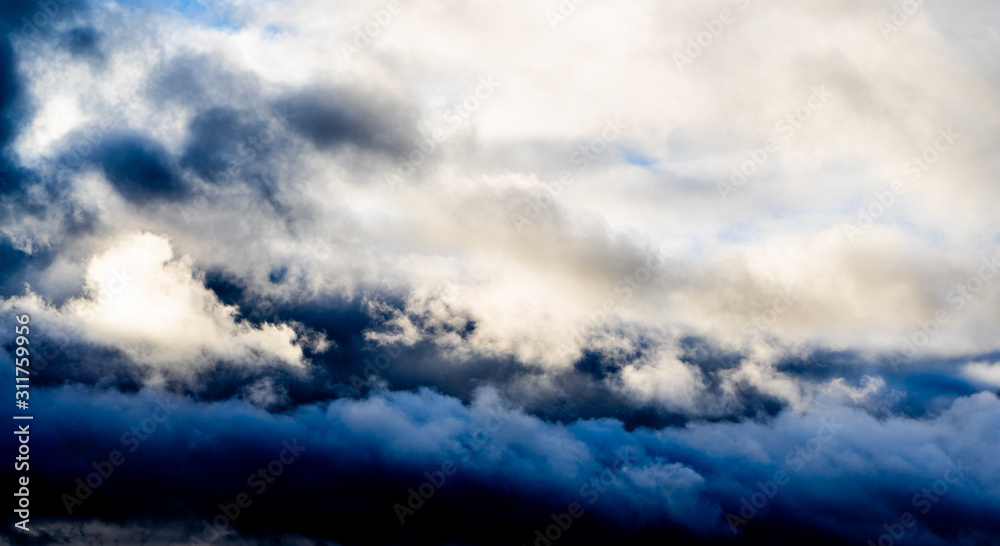 Dark and blue clouds short time before the thunderstorm begin Dark and blue clouds short time before the thunderstorm begin