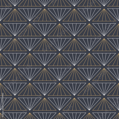 Abstract seamless striped triangles pattern.