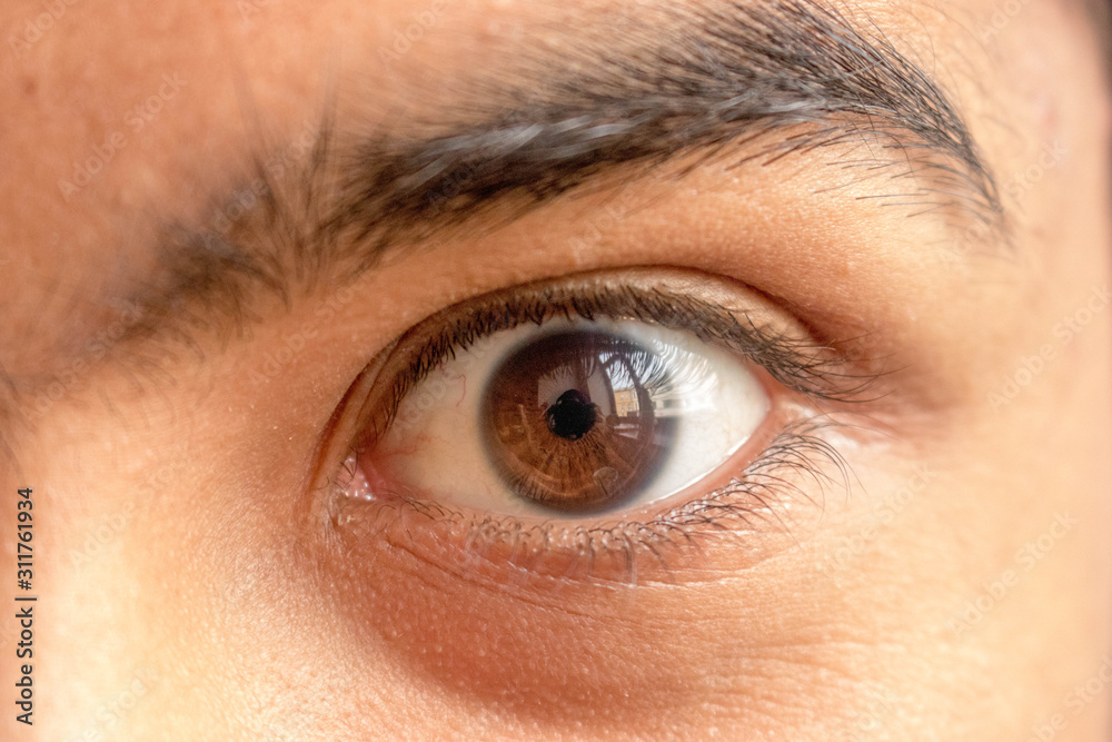 close up of men eye