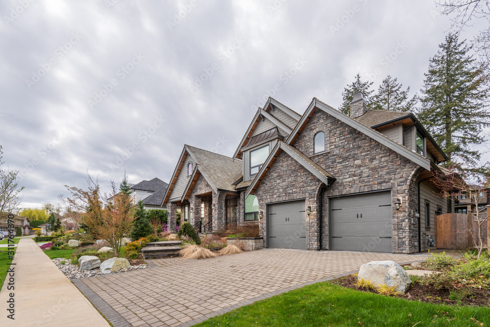 Houses in suburb in the north America.