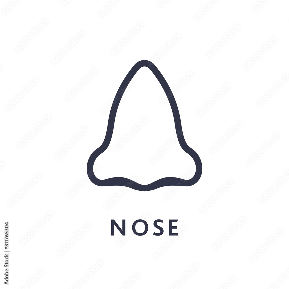 Naklejka premium Vector Nose icon on white background.