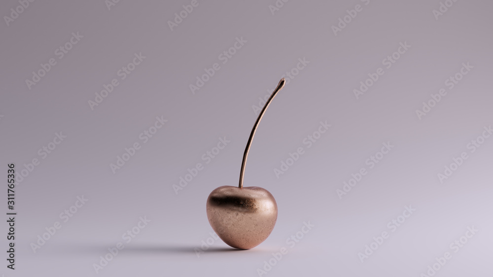 Naklejka Bronze Cherry with Stalk 3d illustration 3d render