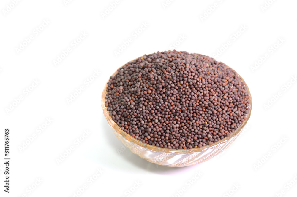 Indian Brown Mustard Seeds isolated on white background Indian Brown Mustard Seeds isolated on white background