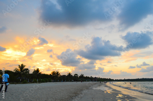 Golden sunrise beach Pasikuda  sri lanka 