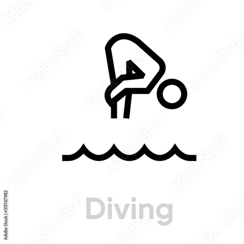 Diving sport icons