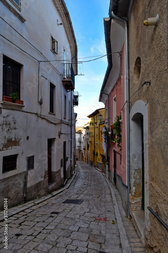 Campobasso  Italy  12 24 2019. A narrow street between the alleys and buildings of a medieval city