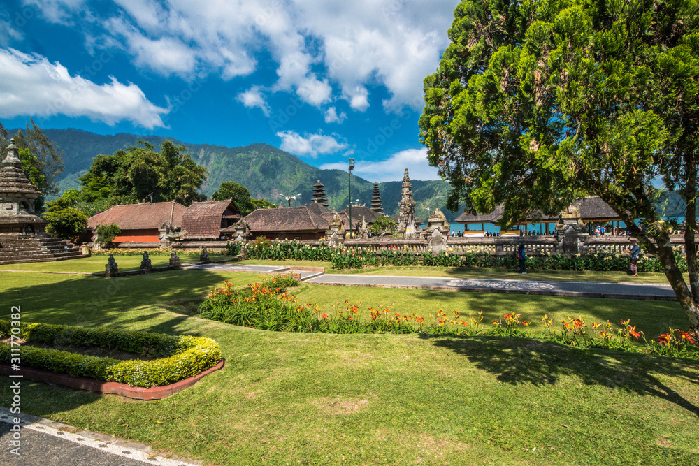 A beautiful view of Ulun Danu Beratan temple in Bali, Indonesia.