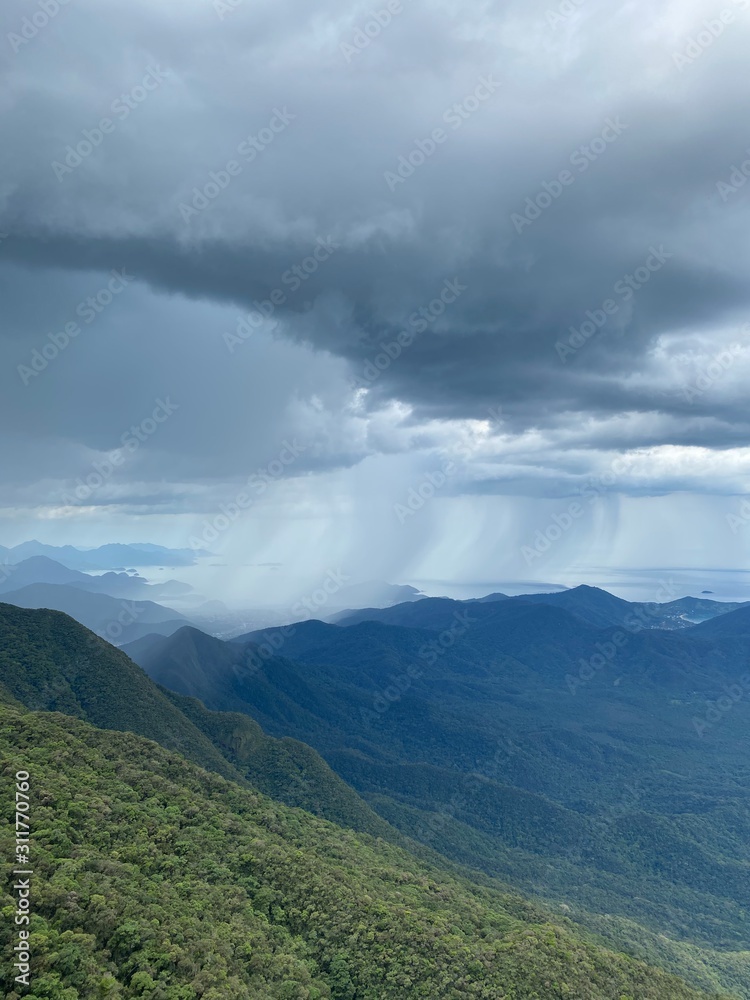 clouds over mountains