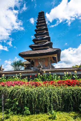 A beautiful view of Ulun Danu Beratan temple in Bali, Indonesia.