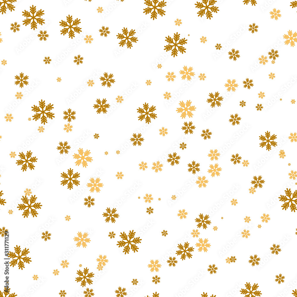 Seamless christmas pattern with snowflakes. Creative holiday texture.  for fabric, wrapping, textile, wallpaper, apparel. Vector illustration