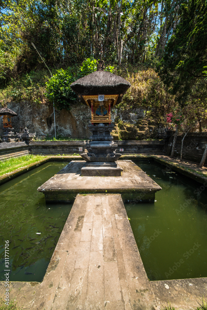 A beautiful view of Goa Gajah temple in Bali, Indonesia.
