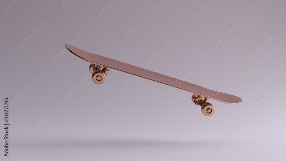 Bronze Skateboard Flying Through the Air 3d illustration 3d render Stock  Illustration | Adobe Stock