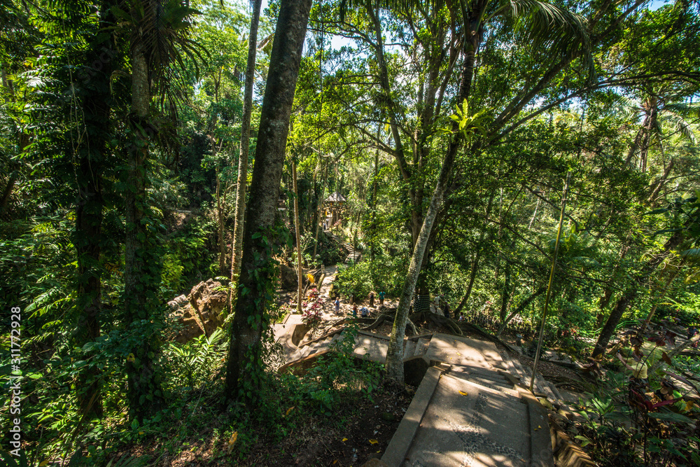 Obraz premium A beautiful view of Goa Gajah temple in Bali, Indonesia.