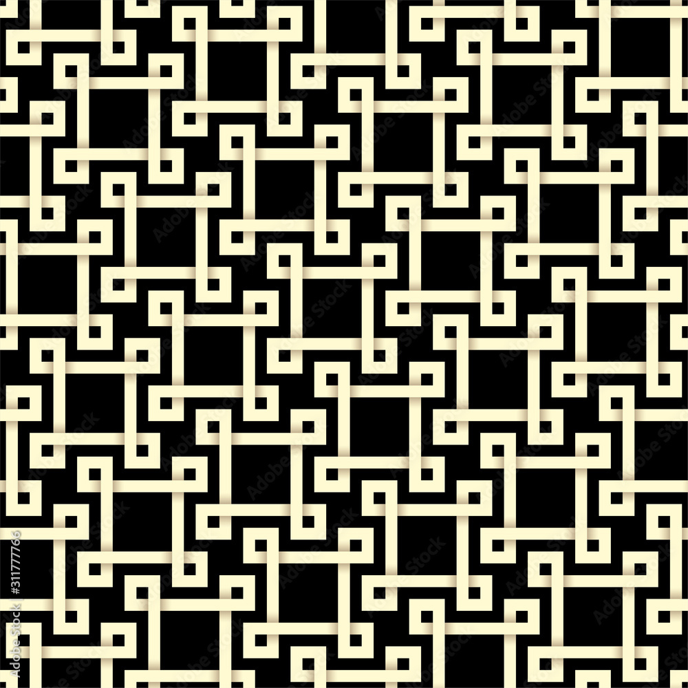 Paper cut seamless pattern in celtic knot style. Tileable vector background with 3D effect. Paper cut seamless pattern in celtic knot style. Tileable vector background with 3D effect.
